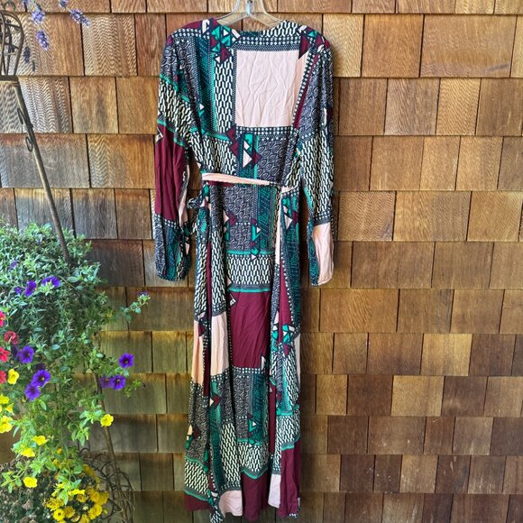 NWT Anthropologie Porridge Virginia Wrap Patchwork Print Maxi in Women's Large - Picture 6 of 14